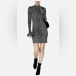 Michael Kors Size Small Black Animal Print Metallic Sweater Dress!